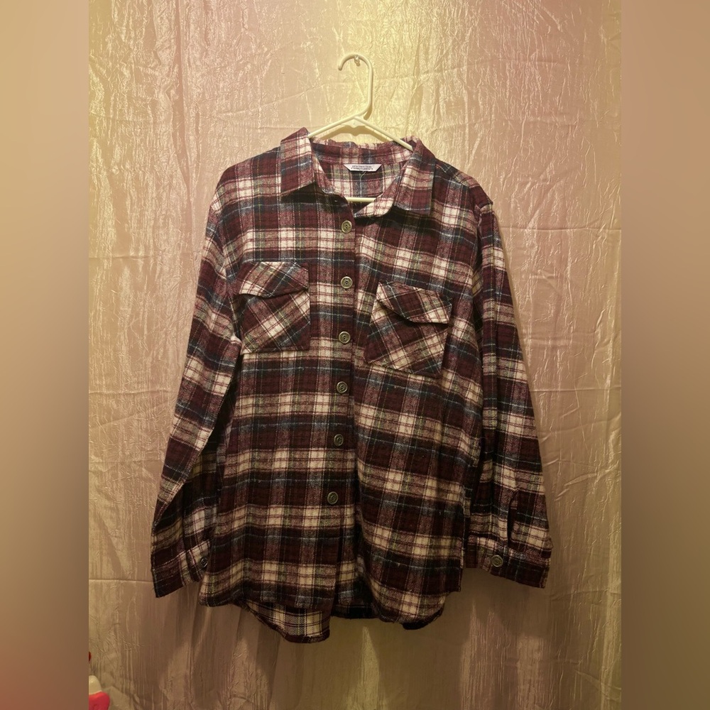 Women’s Red Plaid Button Up